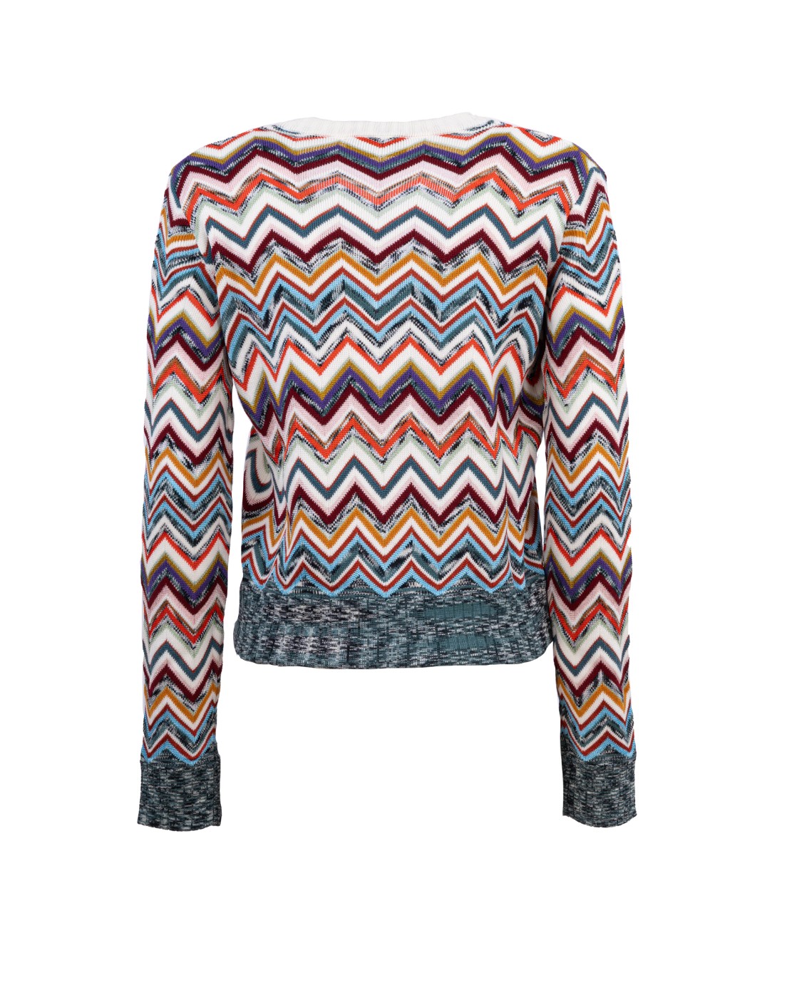 shop MISSONI Saldi Pull: Missoni maglia scollo V multicolore.
Vestibilità regolare.
Motivo a zig zag.
Composizione: 78% lana 22% viscosa.
Made in Italia.. DS22WN1G BK017O-SM8GV number 9214118